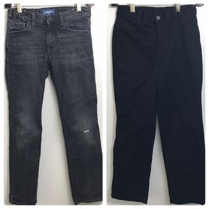 Lot of 2 pants Old Navy & George Boy's Black sz 10